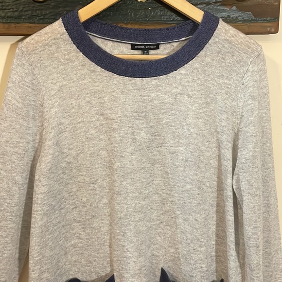 Robert Kitchen Light Knit Grey Front Pocket Sweater Size Medium - Picture 4 of 13